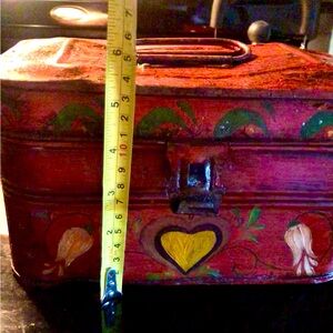 Antique 1900 Painted Pittsburgh Railroad Workers/ Miners Tin Lunch Box